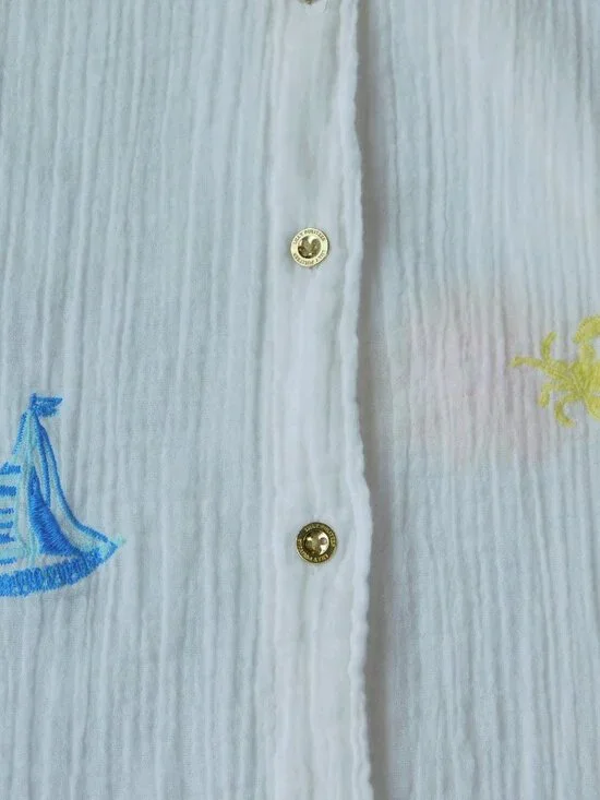 Lilly Pulitzer Kwitney Embroidered Long Sleeve Coverup | Gauze | Prep | EUC | M - Picture 5 of 9